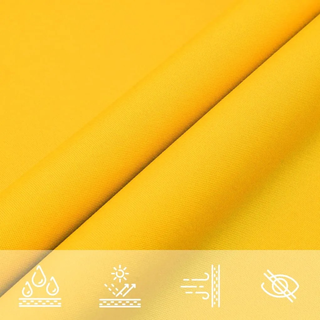 Para-sol estilo vela tecido oxford triangular 4x5x6,4 m amarelo