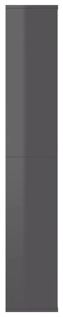 Divisória/estante 100x24x140 cm contraplacado cinza brilhante