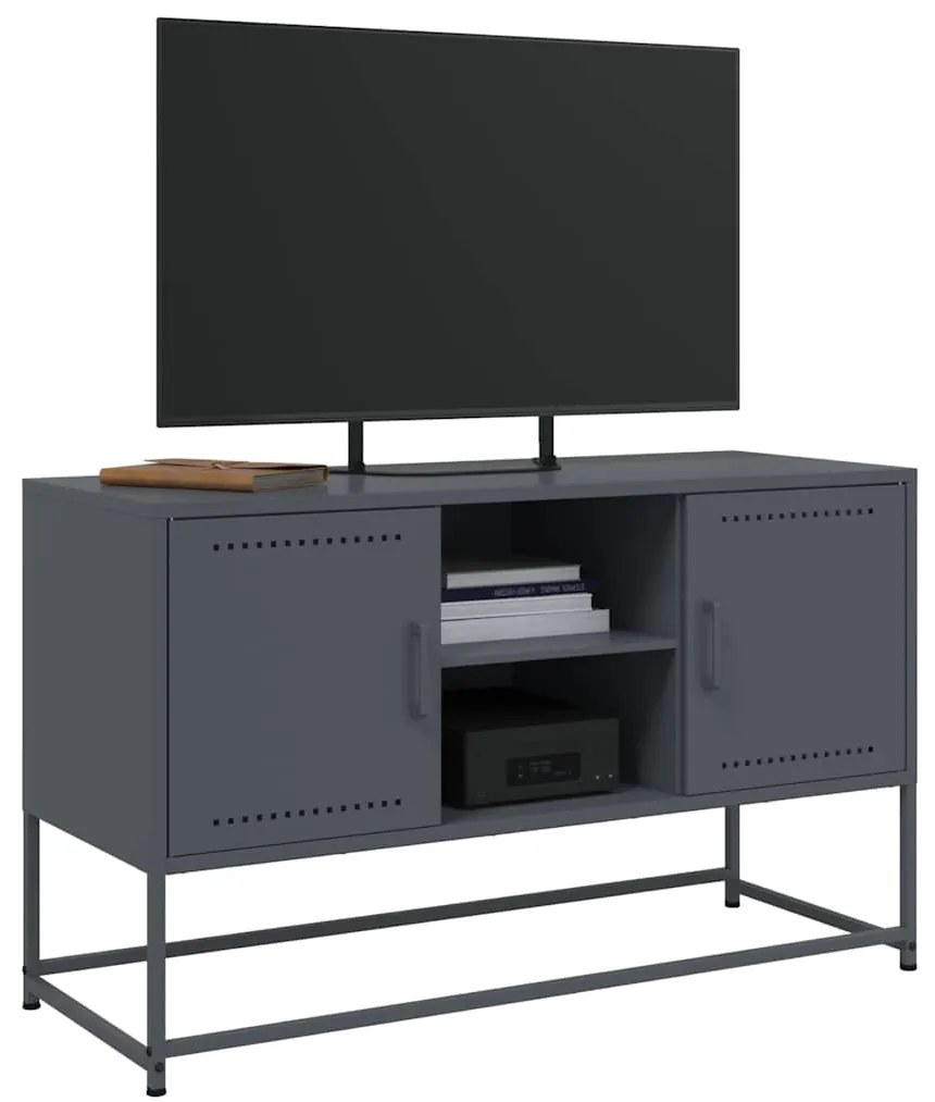 Móvel de TV 100,5x39x60,5 cm aço antracite