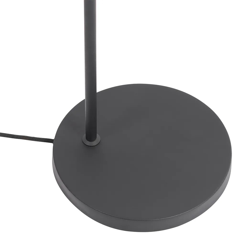 Candeeiro de pé Art Déco preto com vidro fumê - Flore Design