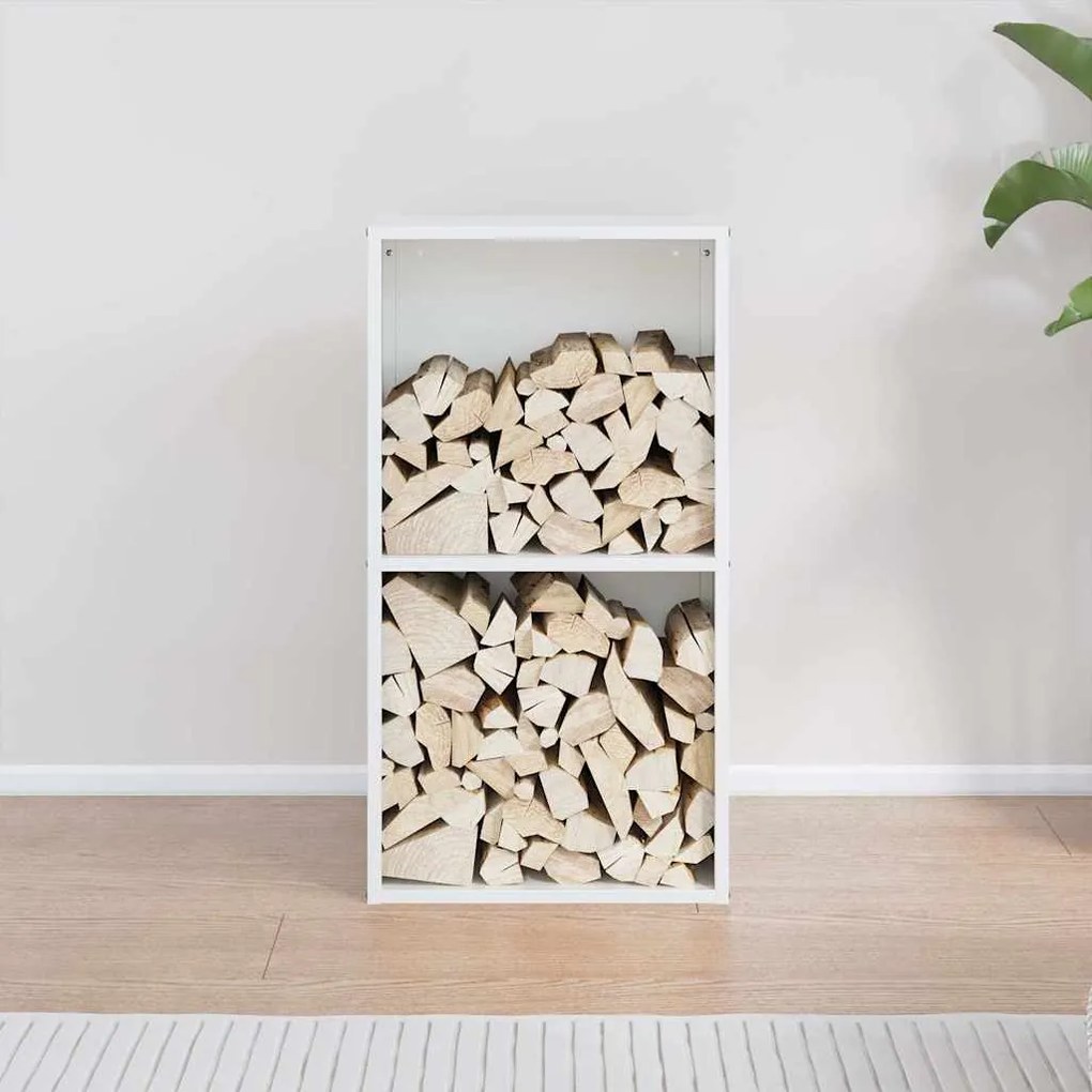 Suporte para lenha 40x30x75 cm aço laminado a frio branco