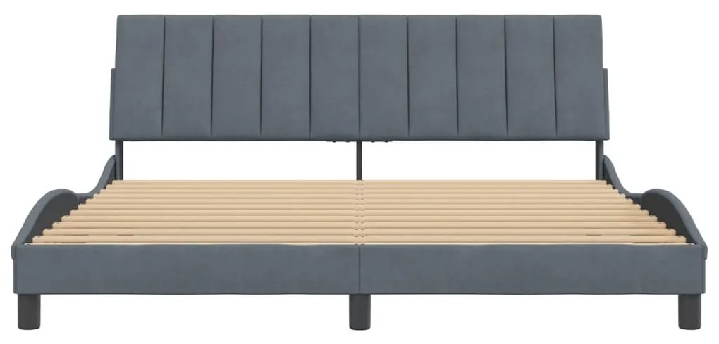 Estrutura de cama sem colchão 180x200 cm veludo cinzento-escuro