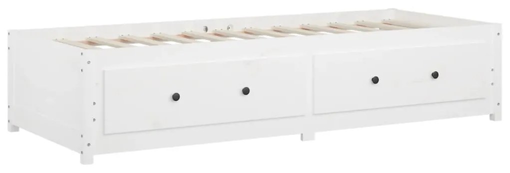 Sofá-cama de solteiro 90x190 cm madeira de pinho maciça branco