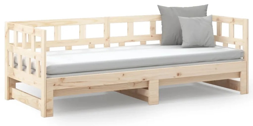 Sofá-cama de puxar 2x(90x200) cm pinho maciço
