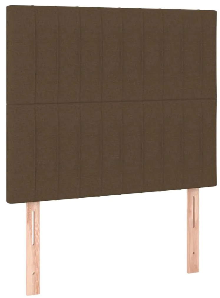 Cama com molas/colchão 90x200 cm tecido castanho-escuro
