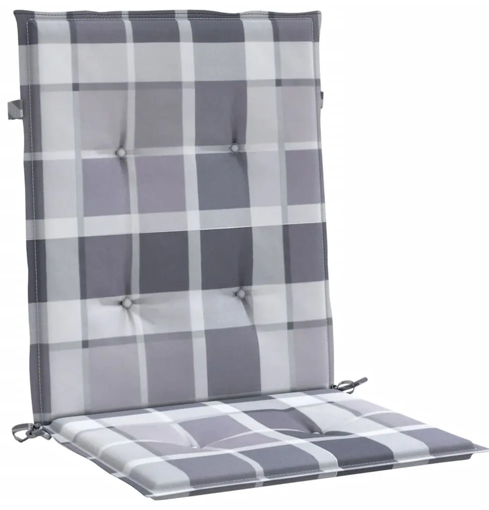 Almofadões lombares cadeiras jardim 4pcs oxford xadrez cinza