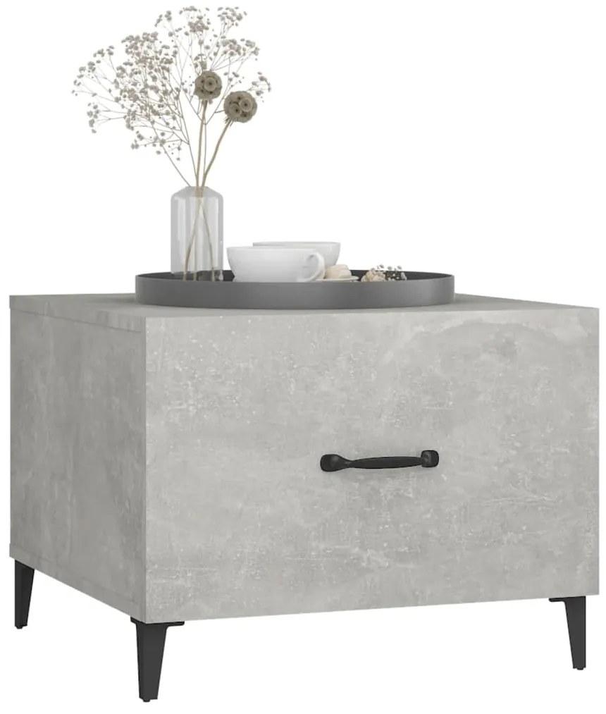 Mesas de centro + pernas de metal 2pcs 50x50x40 cm sonoma cinza