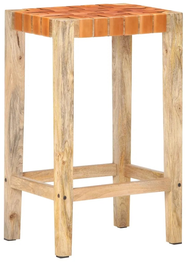 Bancos de bar 2 pcs couro genuíno 75 cm castanho