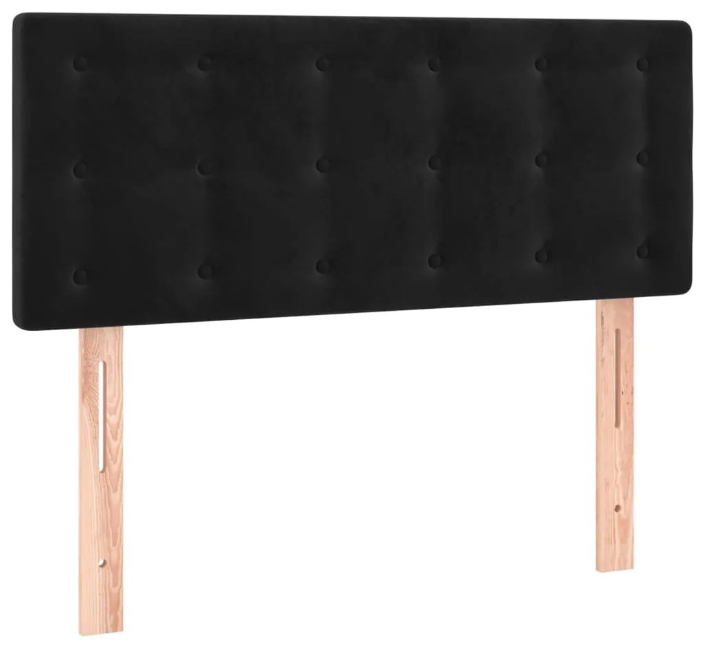 Cabeceira de cama c/luzes LED veludo 100x5x78/88 cm preto