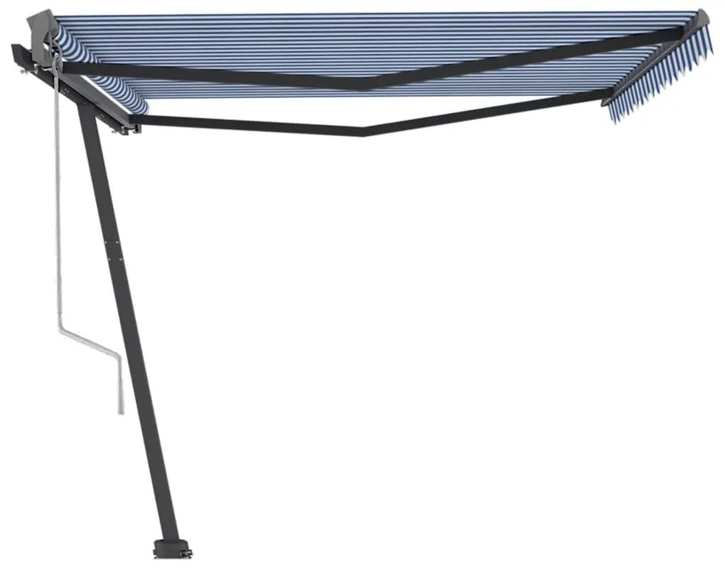 Toldo automático independente 450x300 cm azul e branco