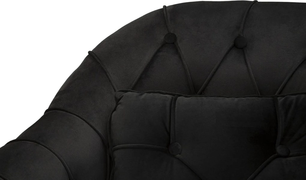 SOFÁ BUDAPEST DE 2 LUGARES COM ALMOFADAS CM 130X83X91 PRETO