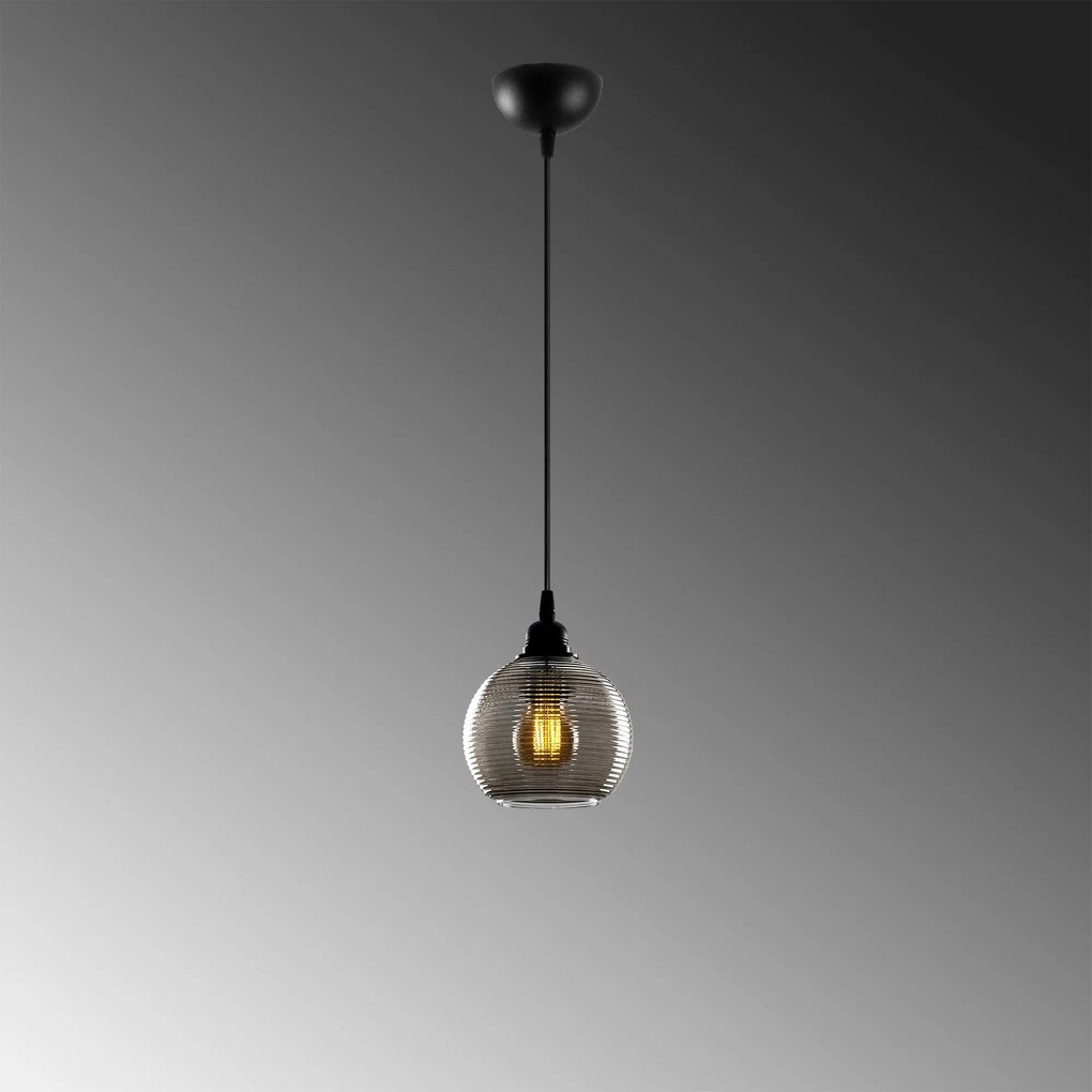 Candeeiro Suspenso Smoked – Fume – 15 x 15 cm
