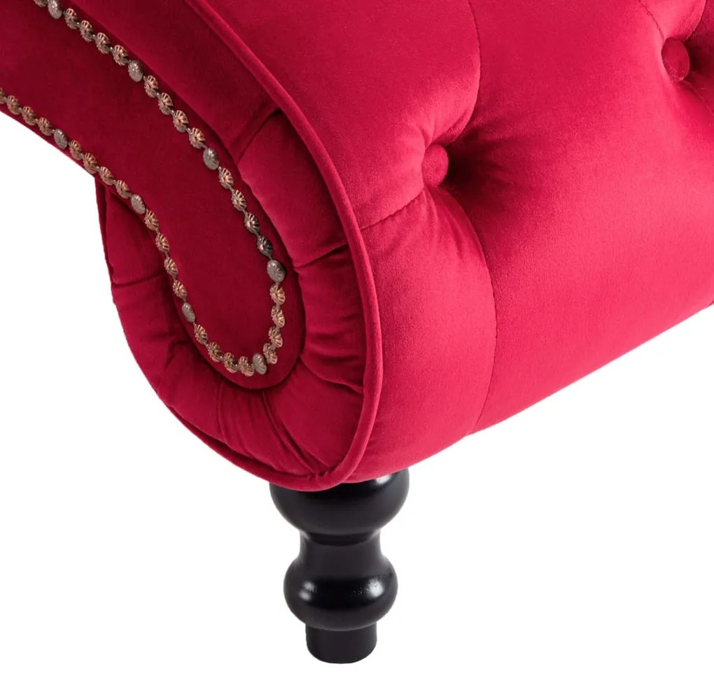 Chaise longue em veludo vermelho