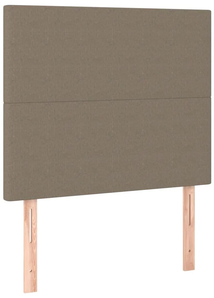 Cama box spring + colchão/LED 80x200cm tecido cinza-acastanhado