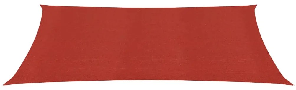 Para-sol estilo vela 160 g/m² 2x4 m PEAD vermelho