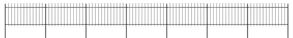 vidaXL Cerca de jardim com topo em forma de lança em aço 1248x100 cm, preta