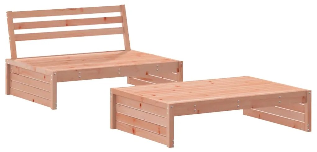 2 pcs conj. lounge jardim com almofadões madeira douglas maciça