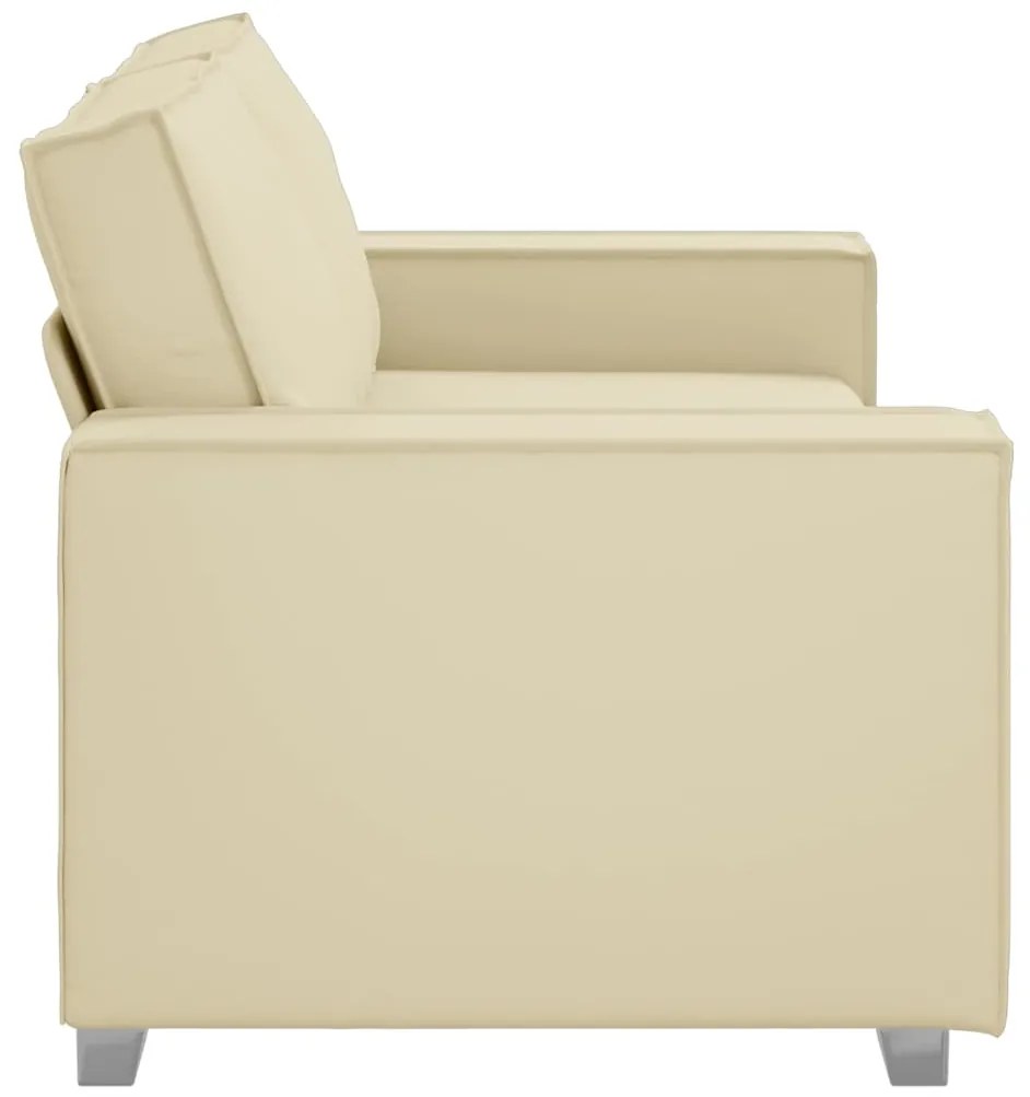 Sofá Loveseat vidaXL Creme 140 cm em Couro Sintético