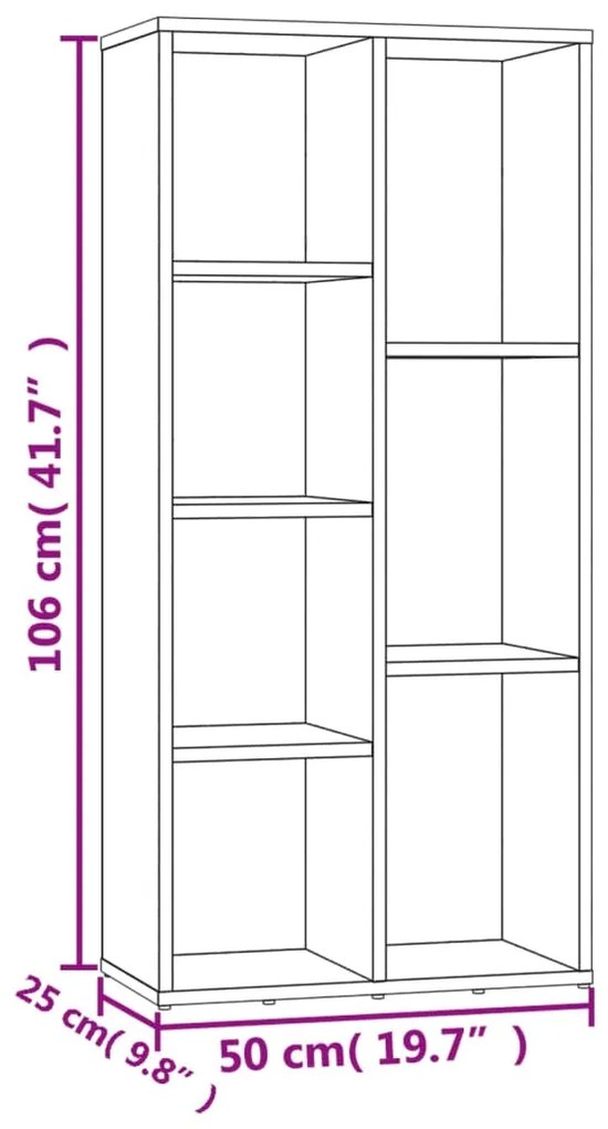 Estante 50x25x106 cm contraplacado cor carvalho sonoma