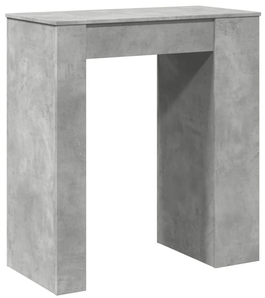 Mesa de bar c/ prateleiras derivados de madeira cinza cimento
