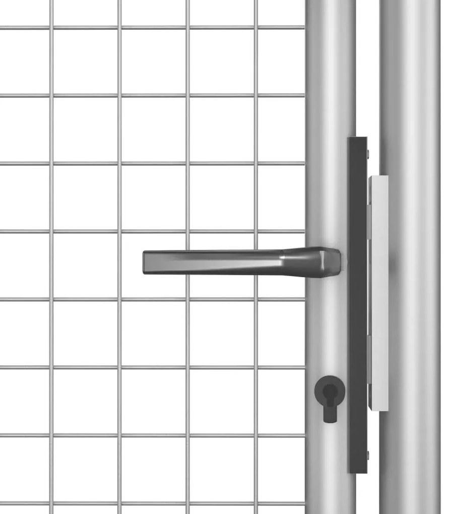 Portão de jardim em aço galvanizado 105x225 cm prateado