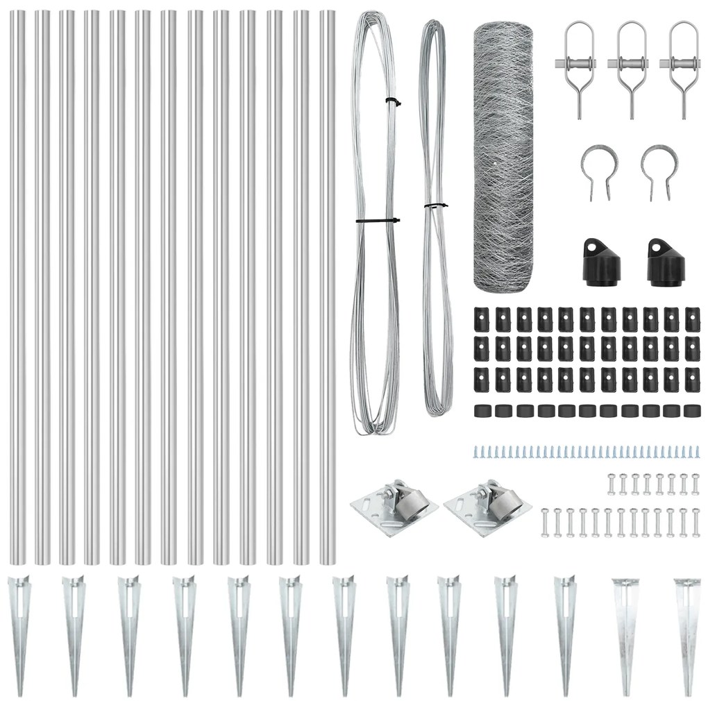 Conjunto de Cercas Conjunto de 2 Metal galvanizado Aço galvanizado