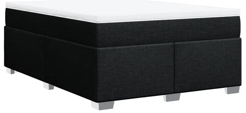 Cama com molas/colchão 140x200 cm tecido preto
