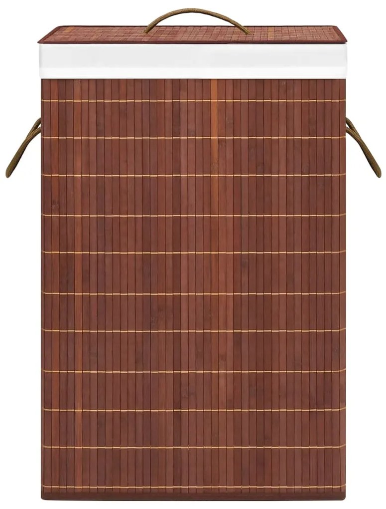 Cesto para roupa suja c/ 2 secções 72 L bambu castanho