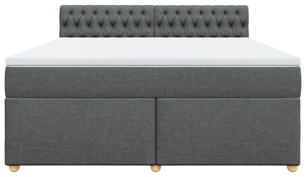 Cama com molas/colchão 180x200 cm tecido cinzento-escuro