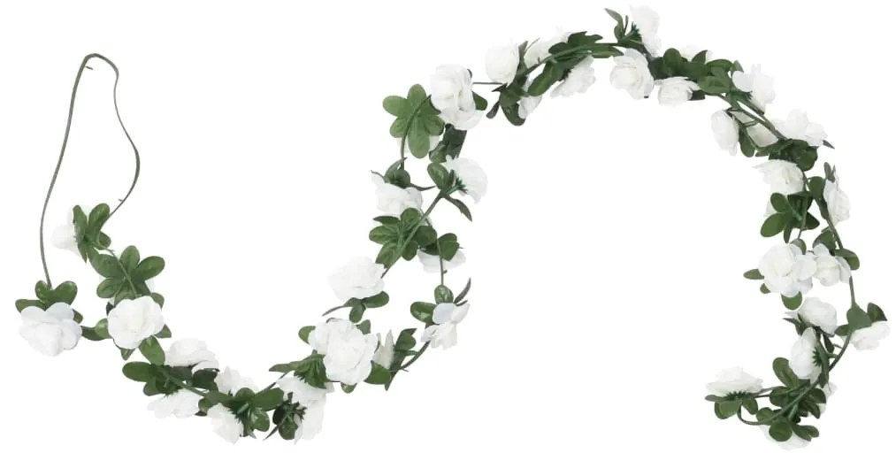 Grinaldas de flores de Natal 6 pcs 240 cm branco
