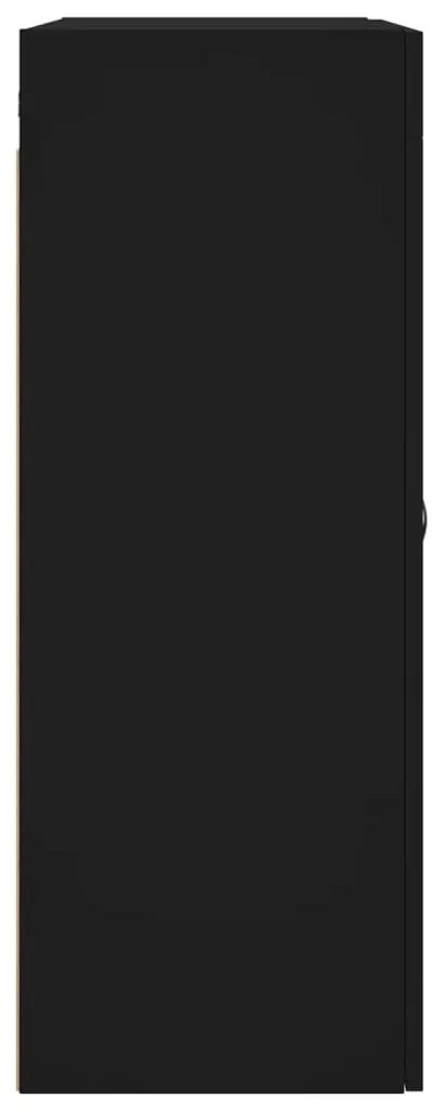 Armário de parede 69,5x34x90 cm derivados de madeira preto
