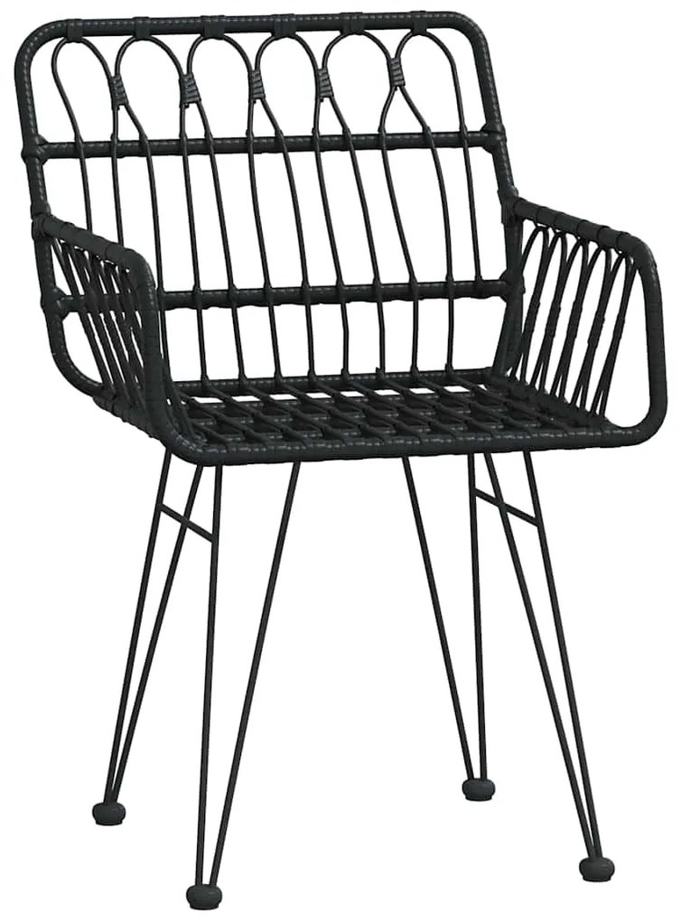 Conjunto de Jantar de Jardim 5 Peças em Rattan Poli Preto
