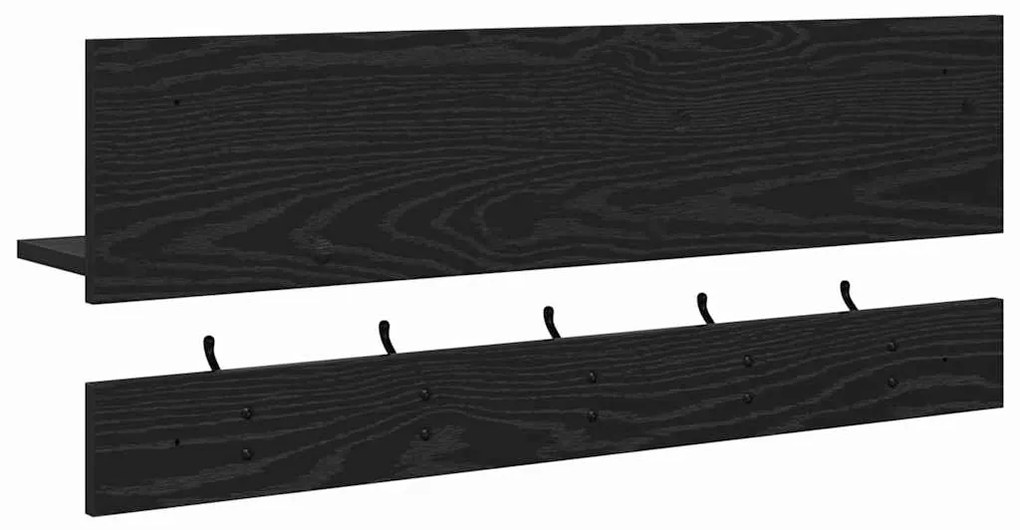 Cabideiro de Parede Carvalho preto 90 x 15 x 36 cm