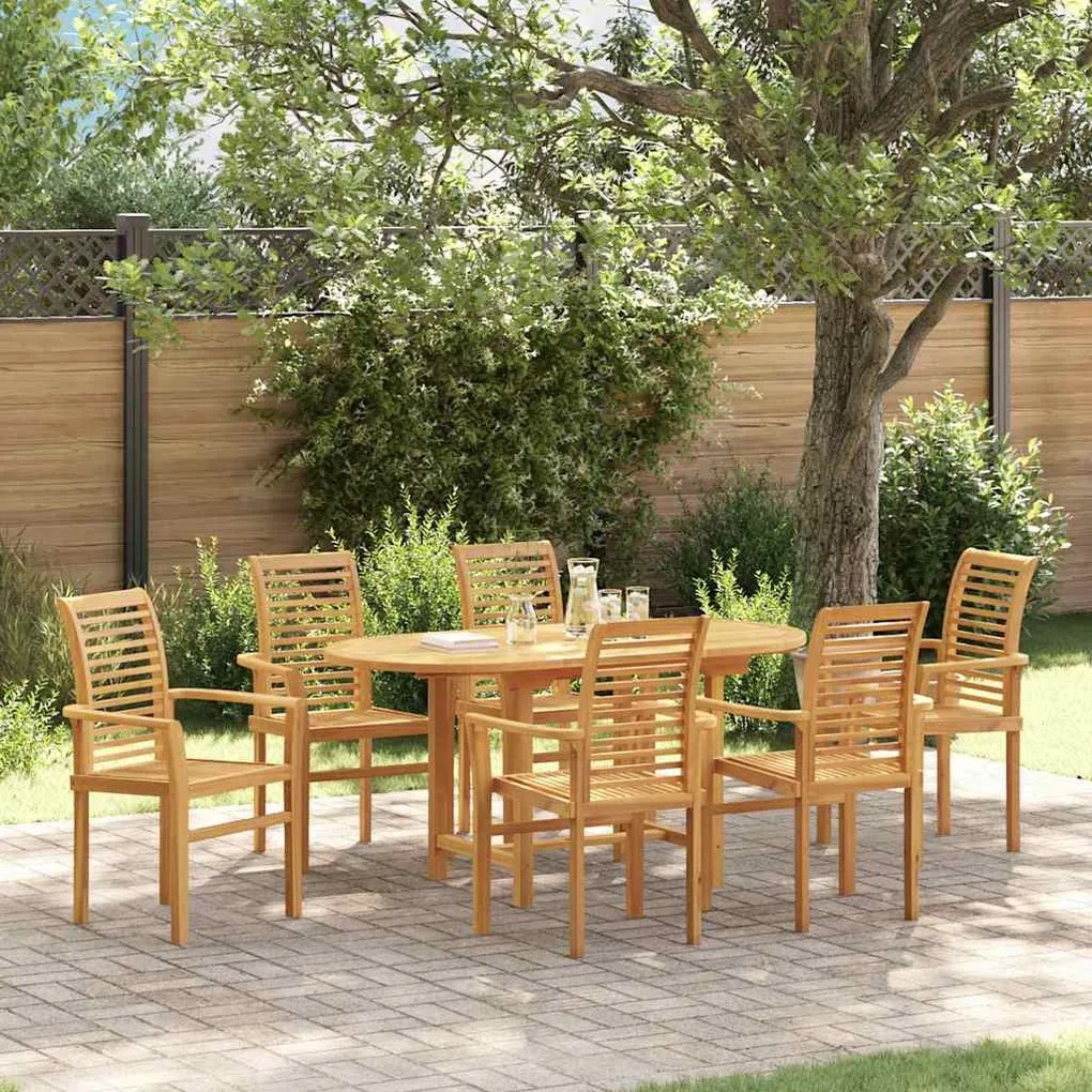vidaXL Conjunto de Jantar para Jardim com 7 Peças em Madeira Teak.