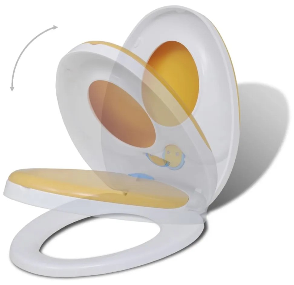 Tampos sanita tampas fecho suave 2pcs plástico branco e amarelo