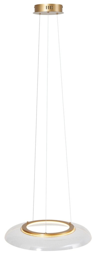 Candeeiro suspenso de design dourado e transparente com 3 níveis de regulação - Scacrylic