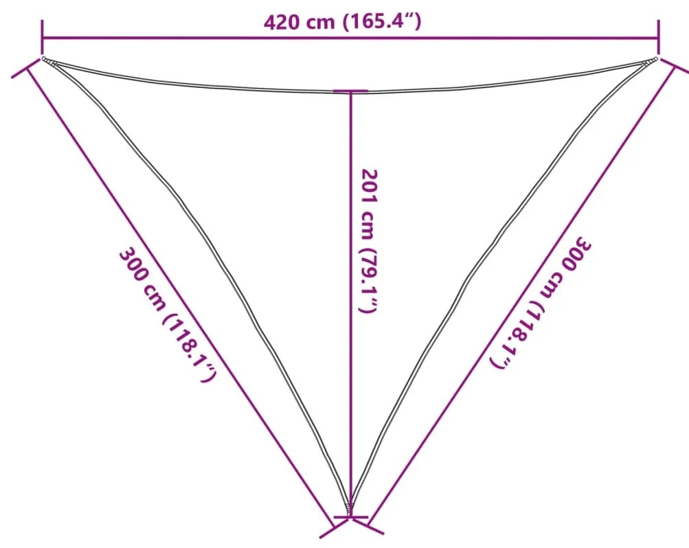 Para-sol estilo vela 160 g/m² 3x3x4,2 m PEAD verde-claro