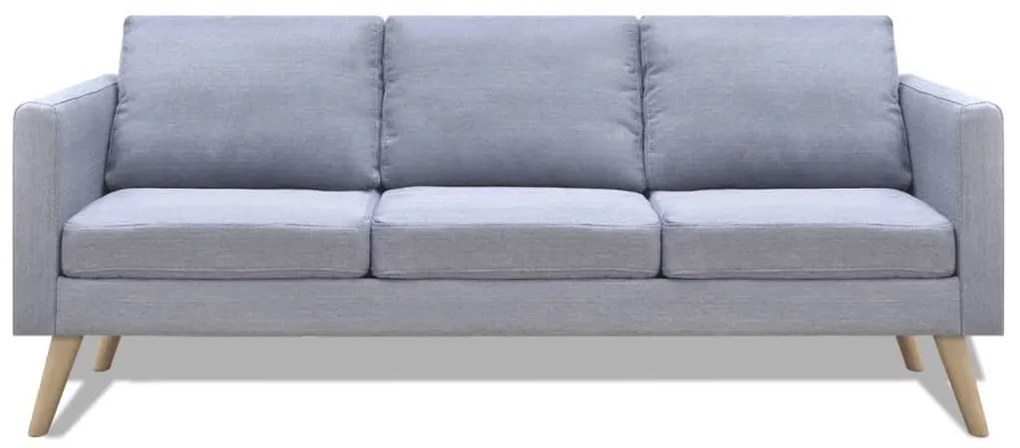 Conjunto de sofás de 2 lugares e 3 lugares tecido cinza claro