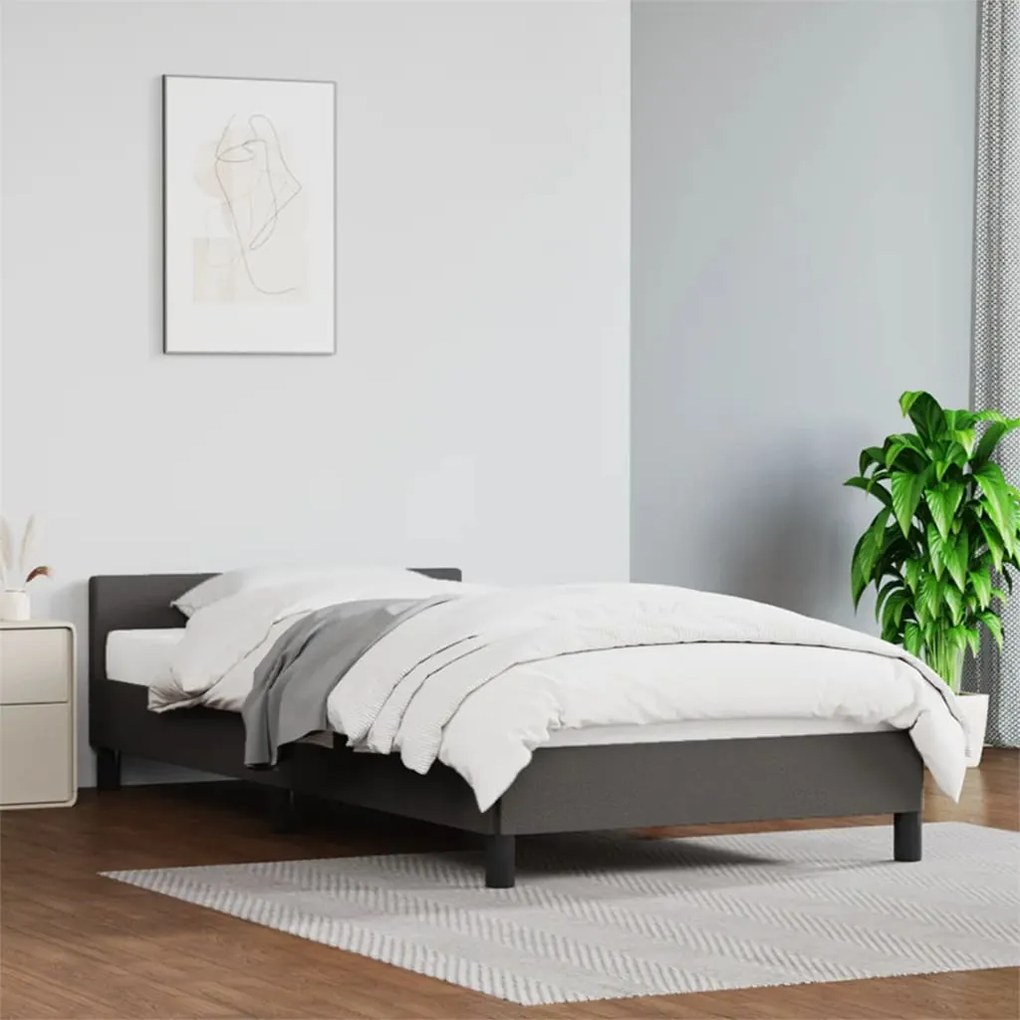 vidaXL Estrutura cama c/ cabeceira sem colchão 80x200 cm cinzento