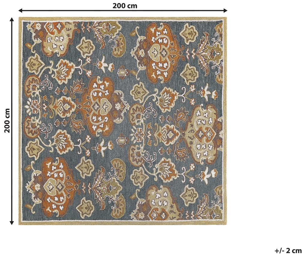 Tapete de lã multicolor 200 x 200 cm UMURLU Beliani