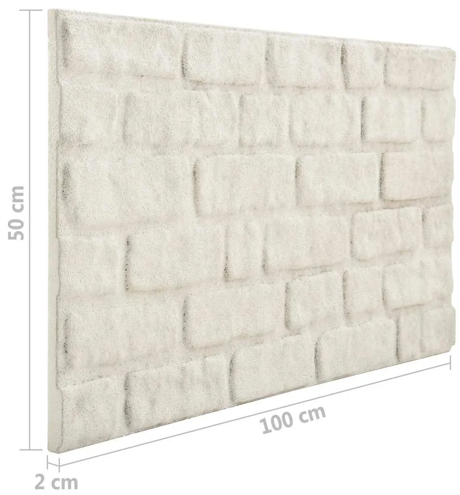 Painéis de parede 3D c/ design tijolos branco 10 pcs EPS