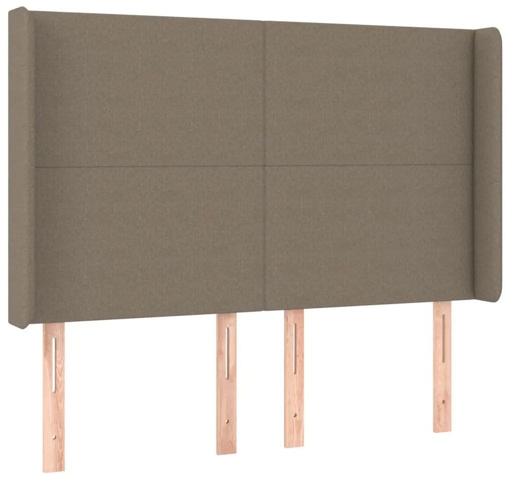 Cama box spring colchão/LED 140x200 cm tecido cinza-acastanhado