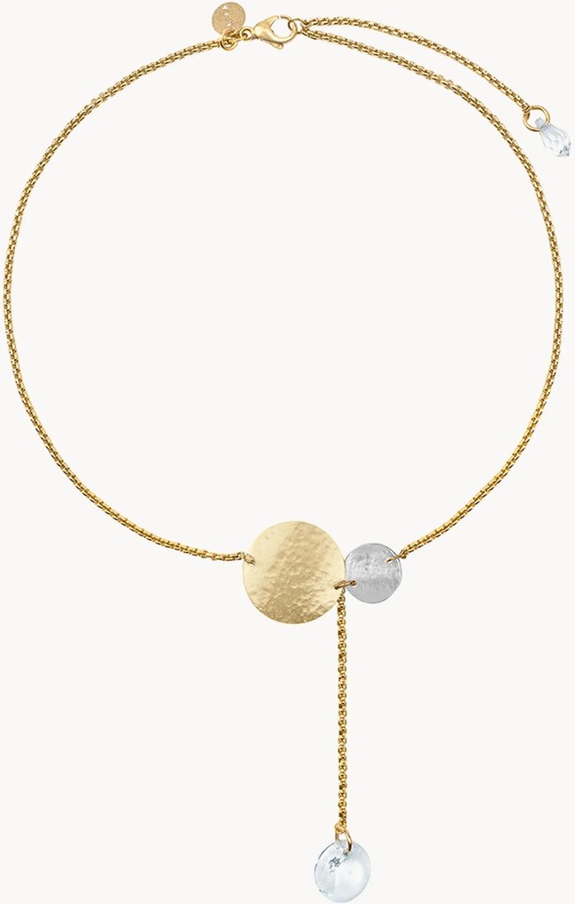 Colar artesanal banhado a ouro com pedras preciosas Rundo