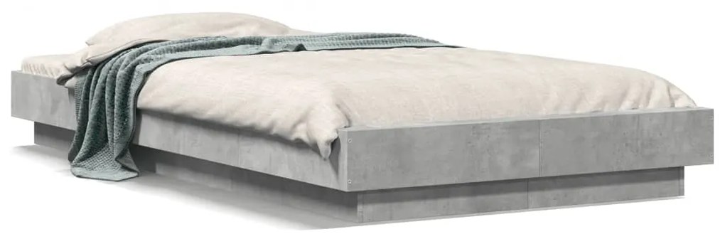 Estrutura de cama 100x200 cm derivados de madeira cinza sonoma