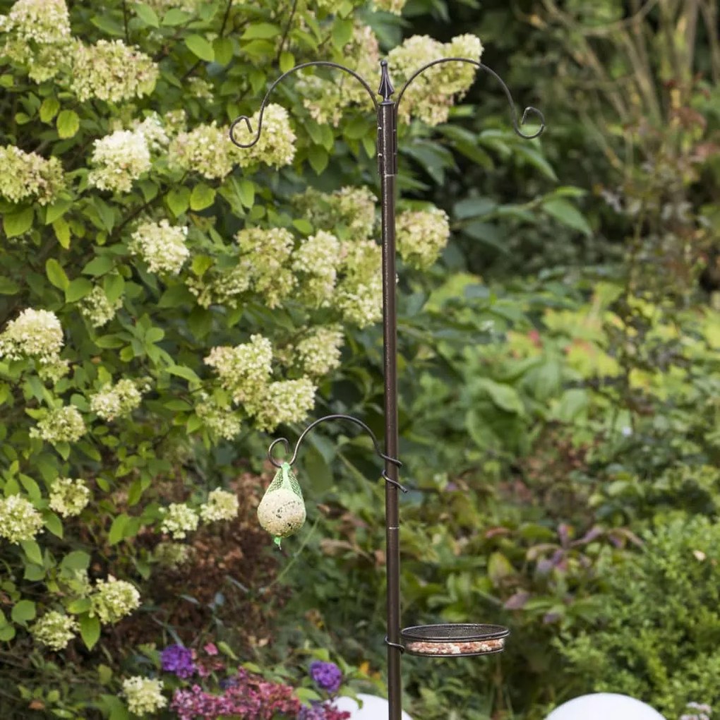 Comedouro de pássaros para jardim preto
