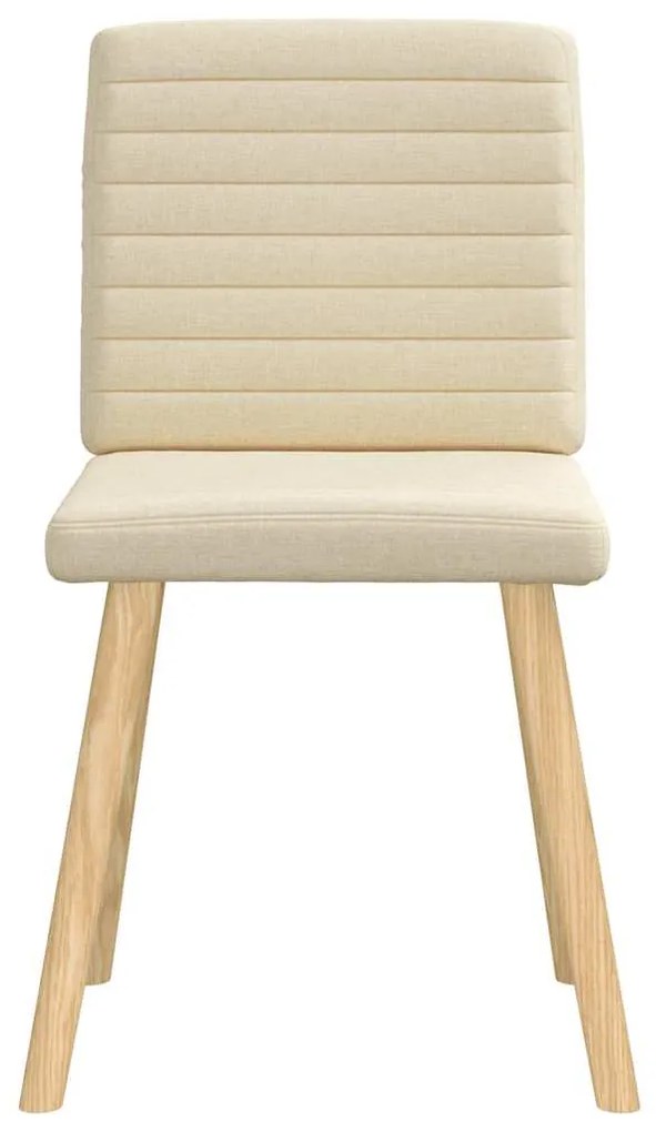 Cadeiras de jantar 6 pcs tecido cor creme