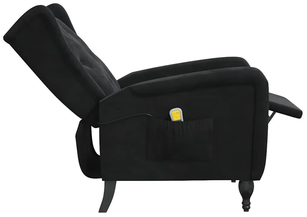 Poltrona de massagens reclinável veludo preto