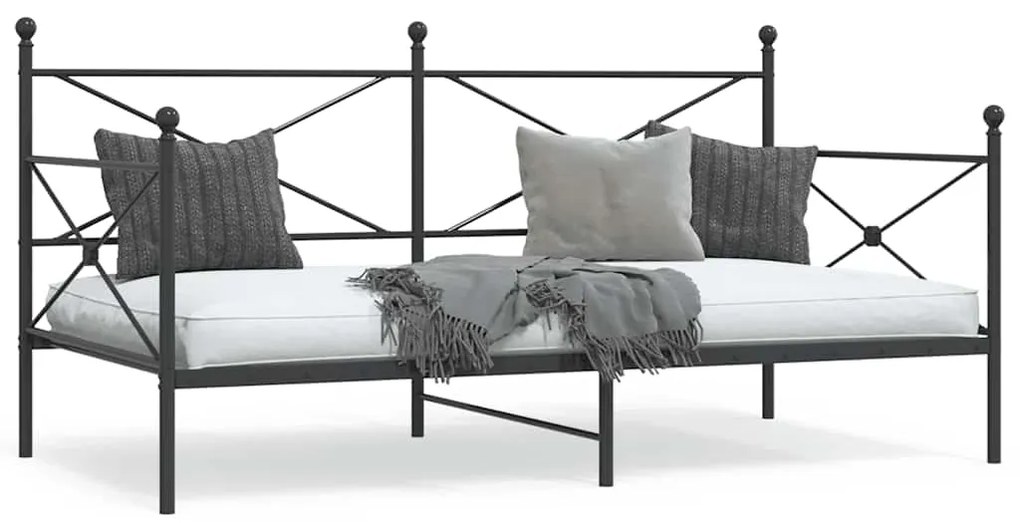 Cama de Dia sem Colchão 100x200 cm aço preto