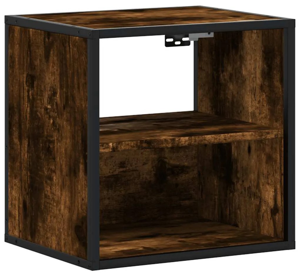 Mesas de cabeceira de parede 2 pcs 40x31x39,5cm carvalho fumado