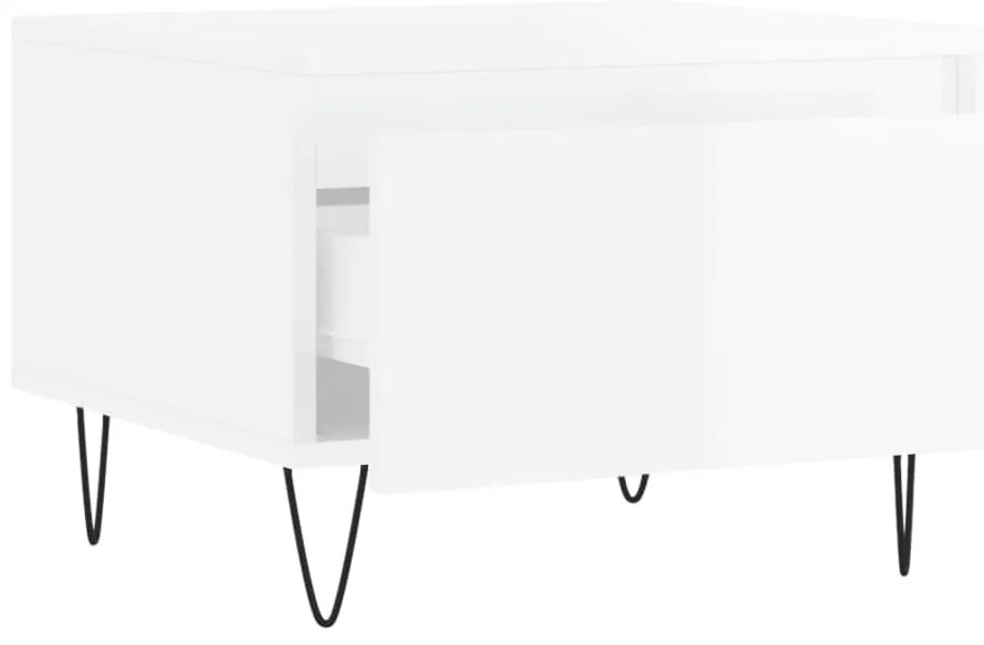 Mesas de centro 2pcs 50x46x35cm deriv. madeira branco brilhante